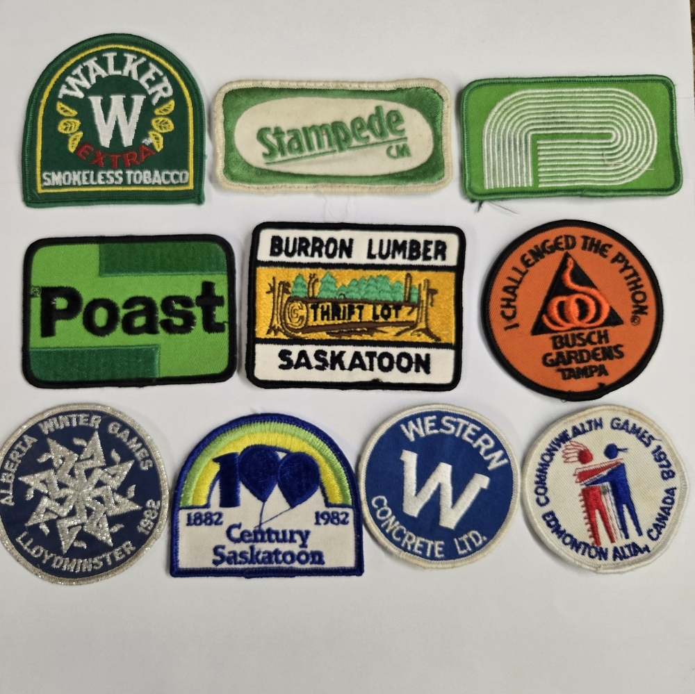 Vintage lot of Patches Retro Vintage 70s 80s Western Canada Patches Saskatoon